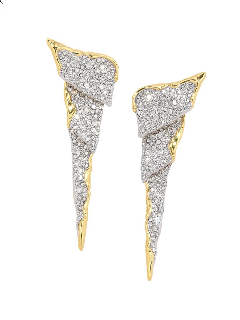 Alexis Bittar Solanales Crystal Cascade Earrings Lightning Gold Clear My30